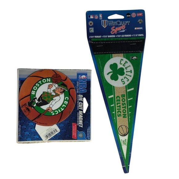 NBA Boston Celtics Die Cut Magnet and Mini Pennant NWT - Picture 2 of 16